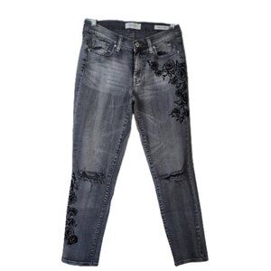 Jessica Simpson Mika Best Friend Embroidered Jeans Gray Size 25